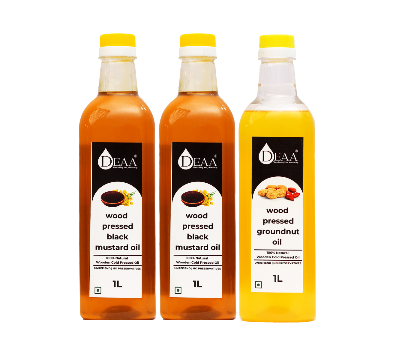 DEAA Combo 2x1ltr Black Mustard Oil + 1ltr Groundnut Oil