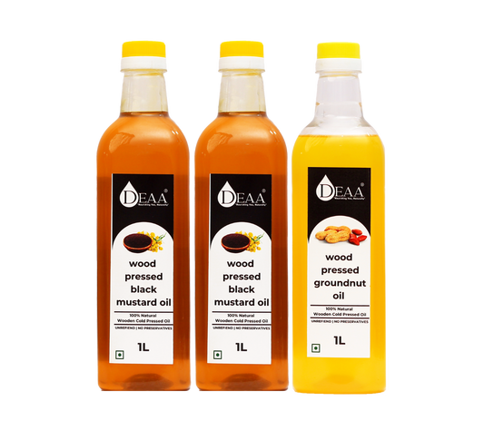 DEAA Combo 2x1ltr Black Mustard Oil + 1ltr Groundnut Oil