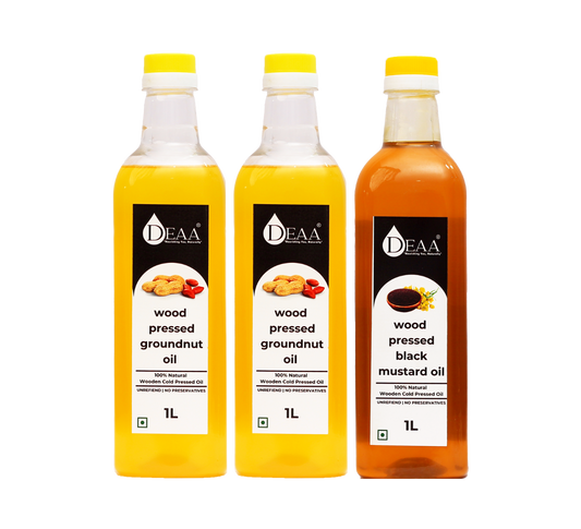 DEAA Combo 2x1ltr Groundnut Oil + 1ltr Black Mustard Oil
