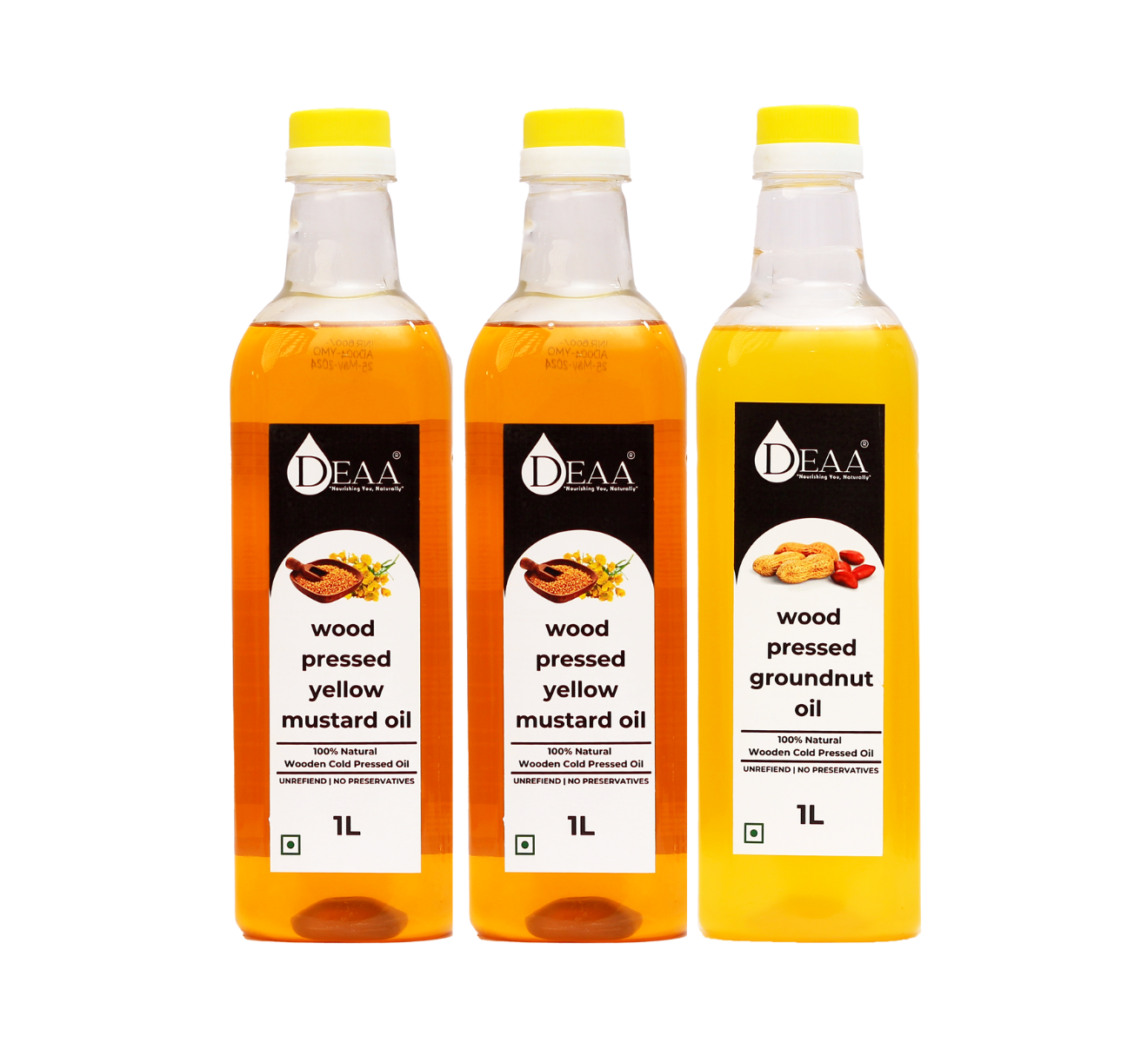 DEAA Combo 2x1ltr Yellow Mustard Oil + 1ltr Groundnut Oil