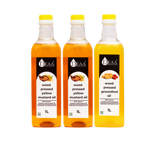 DEAA Combo 2x1ltr Yellow Mustard Oil + 1ltr Groundnut Oil
