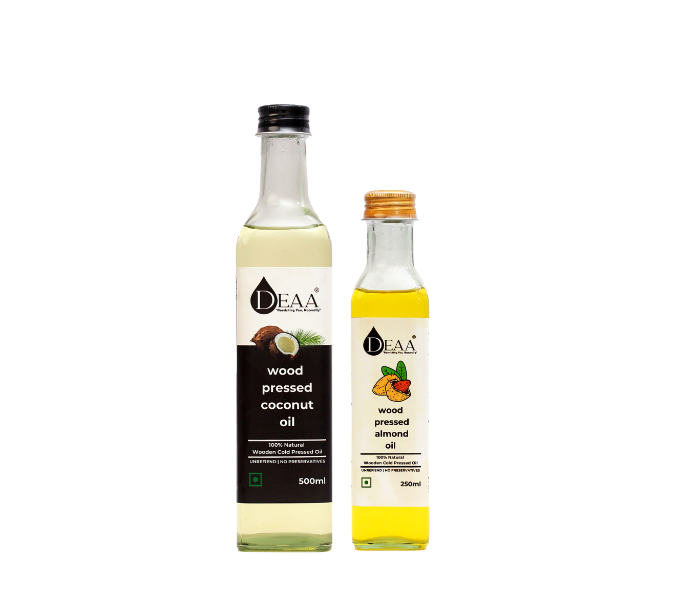 DEAA Combo 500ml Coconut Oil + 250ml Almond Oil