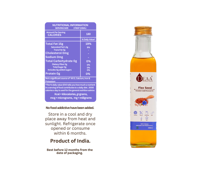 DEAA Combo 1ltr Each Black & Yellow Mustard Oil, 1ltr Groundnut Oil, 250ml Each Coconut & Flax Seed Oil & 100ml Almond Oil