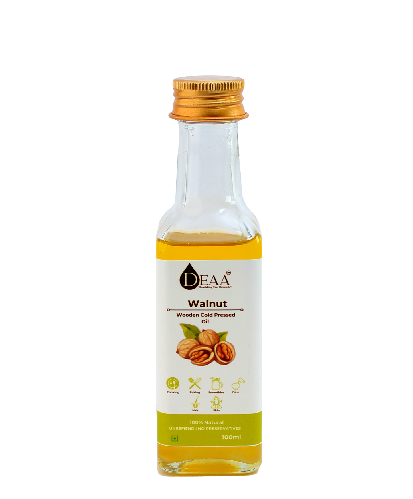 DEAA Wood-Pressed Walnut Oil - 100% Pure, Natural & Chemical Free