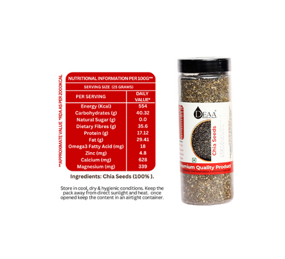 Save More With DEAA Super Seeds Combo 200g Each Chia Seeds, Sunflower Seeds, Pumpkin Seeds, Flax Seeds