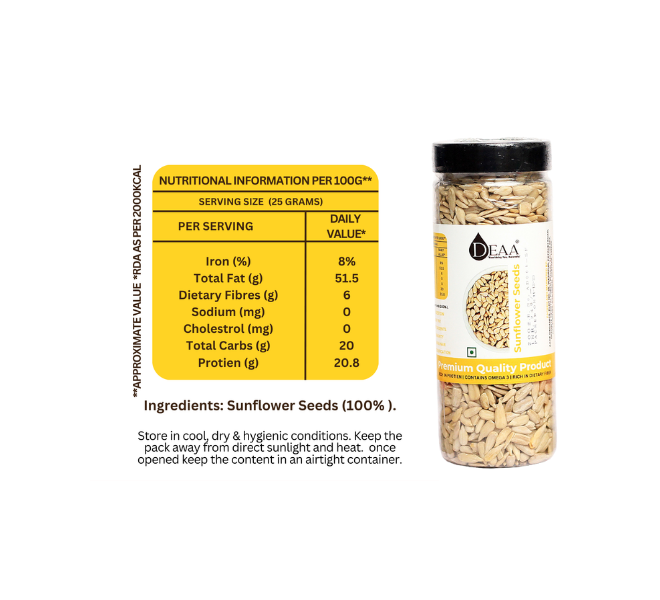 Save More With DEAA Super Seeds Combo 200g Each Chia Seeds, Sunflower Seeds, Pumpkin Seeds, Flax Seeds