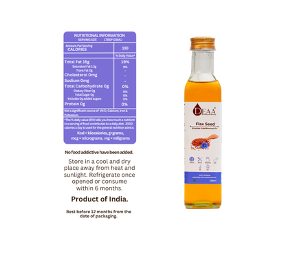 Save More With DEAA Combos 1ltr Each Black & Yellow Mustard Oil, 1ltr Groundnut Oil, 250ml Each Coconut & Flax Seed Oil & 100ml Almond Oil