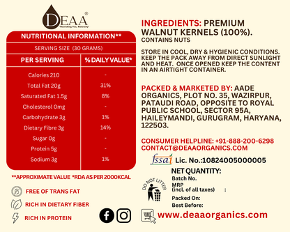 DEAA Premium Walnuts - Nature's Brain Booster and Wholesome Delight