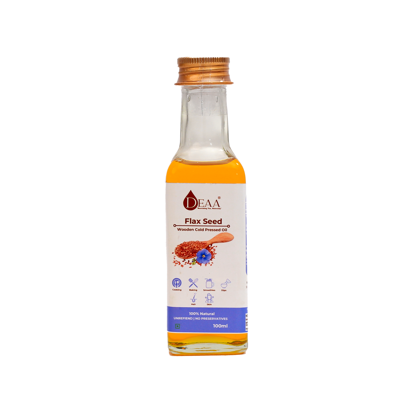 DEAA Wood-Pressed Flaxseed Oil 100% Pure, Natural & Chemical Free