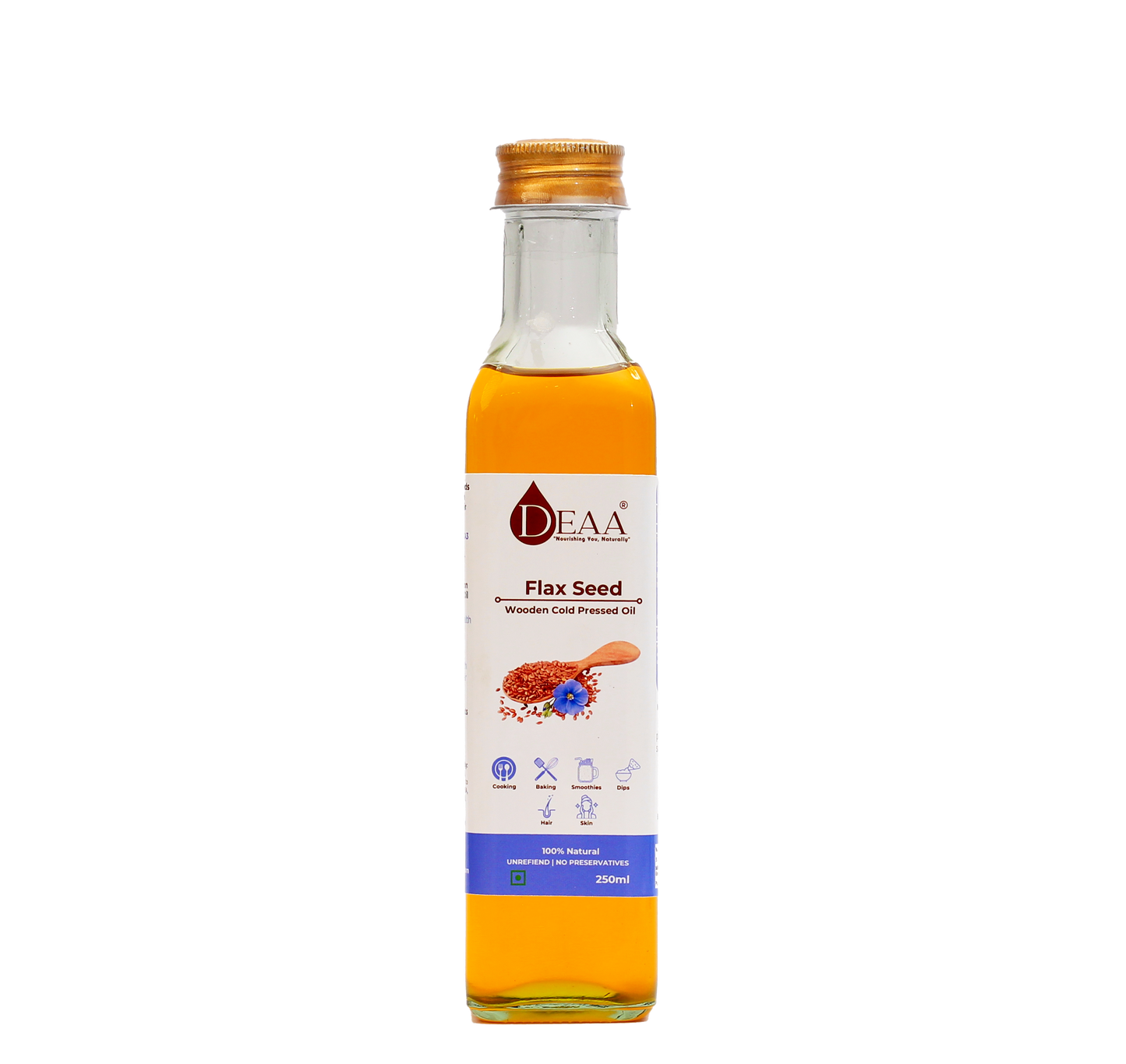 DEAA Wood-Pressed Flaxseed Oil 100% Pure, Natural & Chemical Free