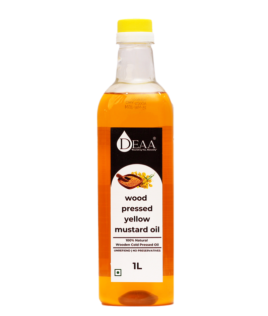 DEAA Wood-Pressed Yellow Mustard Oil - Pure, Vibrant, and Flavourful (1Ltr.)