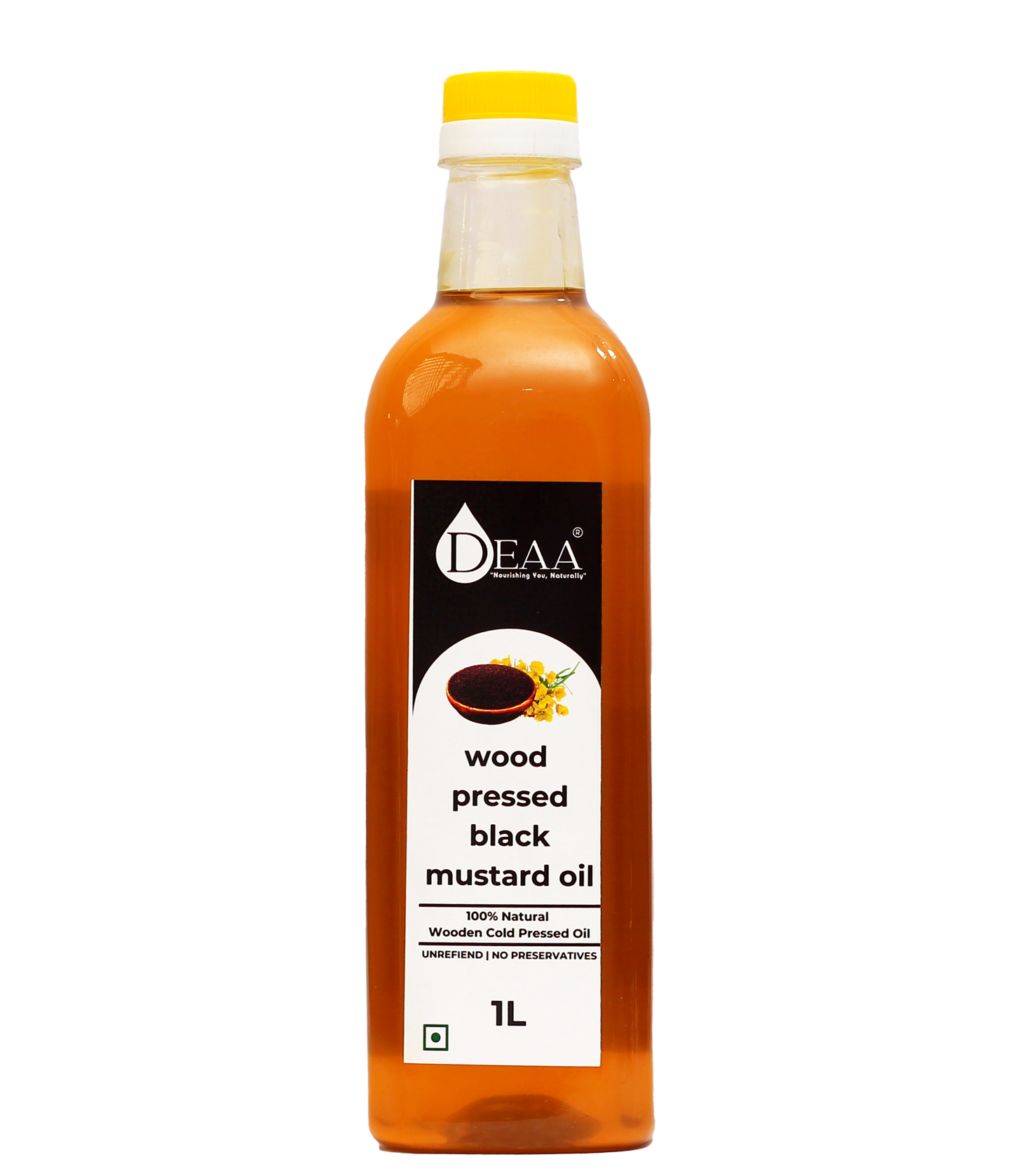 DEAA Wood-Pressed Black Mustard Oil - Pure, Bold, and Nutrient-Rich (1Ltr.)