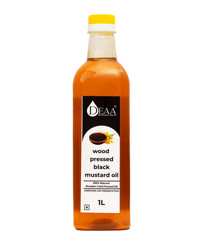 DEAA Wood-Pressed Black Mustard Oil - Pure, Bold, and Nutrient-Rich (1Ltr.)