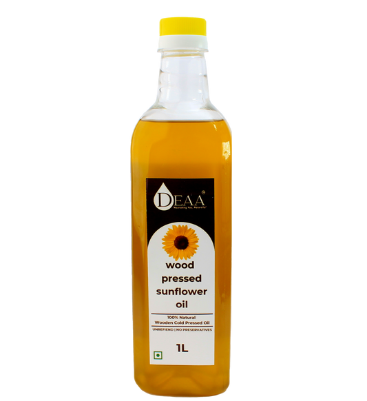 DEAA Wood-Pressed Sunflower Oil - Pure, Rich, and Nutrient-Packed (1Ltr.)